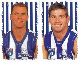 2000 Select AFL Stickers #10 Wayne Carey / Shannon Grant Front